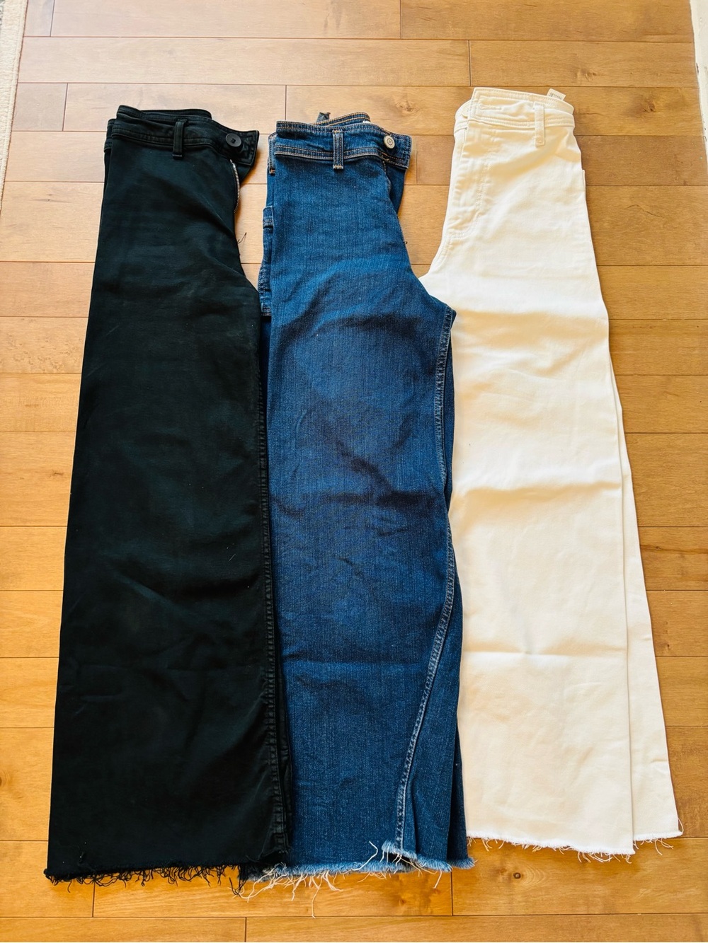 Trio of zara marine ZW jeans wide leg